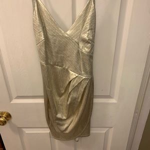 Fashion Nova Gold Metallic Dress